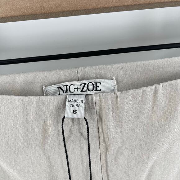 NIC + ZOE Pants Size 6 Cobblestone Pull On Cropped Wonderstretch Wide Leg Crop - Picture 5 of 13